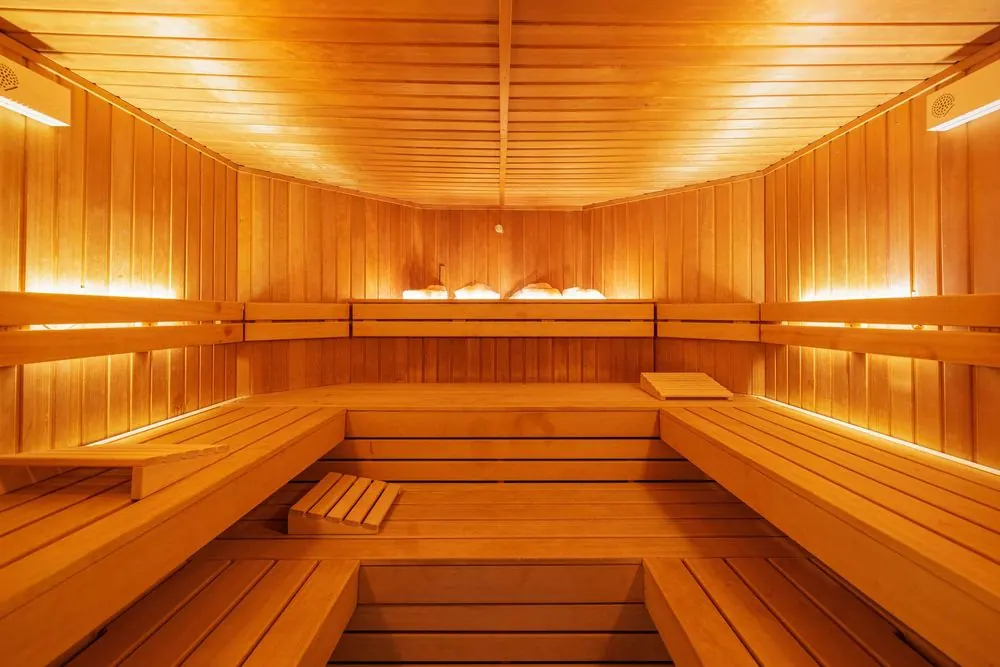 Sauna Park 6 – Saunalandschaft im Grünen: Luftaufnahmen mit der Drohne, Saunainnenräu